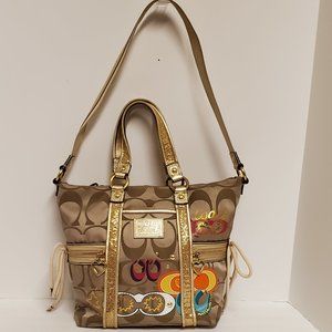 RARE Coach 21101 Poppy Daisy Pop C Applique Spotlight Bag and Matching Card Case